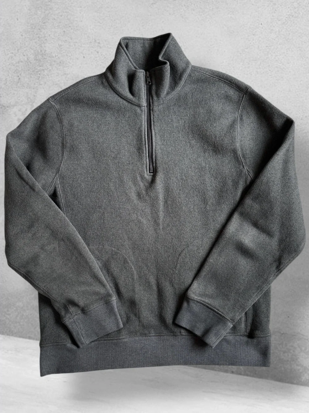 J.Crew Men’s Large Charcoal Grey Fleece Quarter Zip Pullover Sweater B0692
